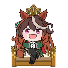 Chibi horse girl on throne