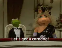 Miss Piggy excited about corndog