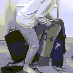 Person putting on a cape