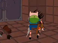 Finn turns into a flaming skeleton
