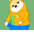 Doge in hoodie with Bitcoin