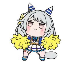 Chibi cheerleader with pom poms