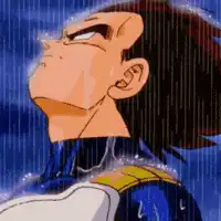 Vegeta crying in the rain