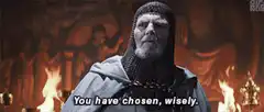 You have chosen, wisely