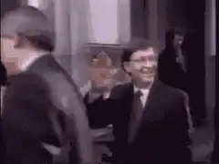 Bill Gates gets hit with a giant check