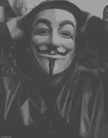 Guy Fawkes mask nodding