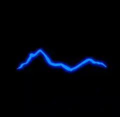glowing blue line morphing shapes