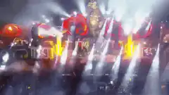Giant robot on stage with lights
