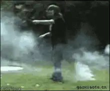 Man gets hit by smoke bomb