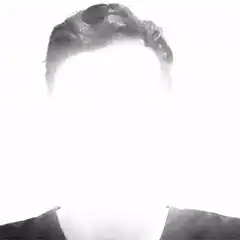 Man with glowing white face