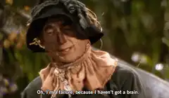 Scarecrow says he has no brain