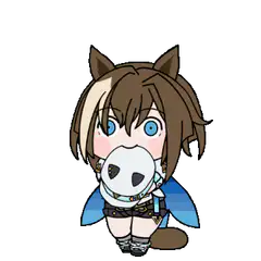 Chibi horse girl holding a skull