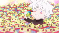 Gon with a pile of toys