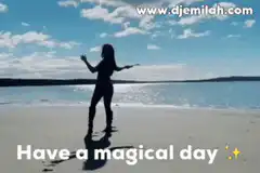 Woman dancing on beach