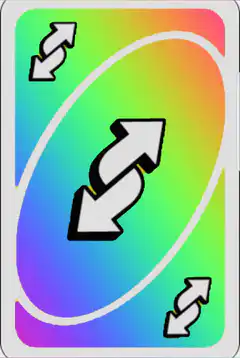 Rainbow Uno Reverse Card