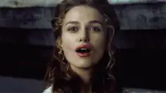 Kiera Knightley mouth open then smile