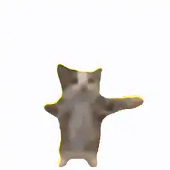 Dancing cat with yellow outline
