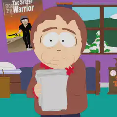 South Park character vomiting on papers