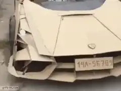 cardboard lamborghini car