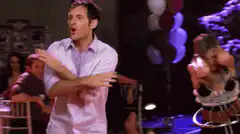 Josh Radnor dancing excitedly