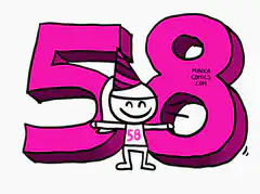 Stick figure celebrating the number 58