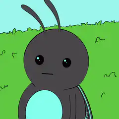 Sad black bug disappears