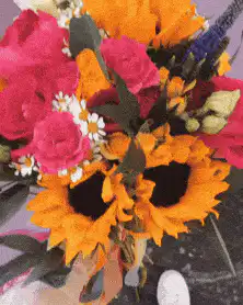 Colorful flower bouquet rotating