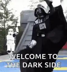 Darth Vader and Stormtrooper welcome to the dark side