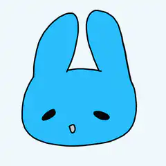 Blue bunny head shaking