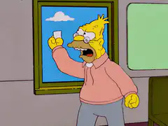 Homer Simpson holding a piece of paper
