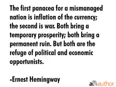 Hemingway quote on inflation and war