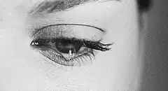 Close-up of a crying eye