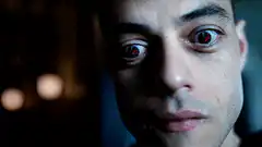 Rami Malek's intense staring eyes
