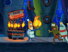 Angry mob with torches and pitchforks