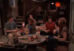 The Goonies raising a toast