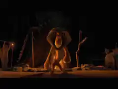 Mufasa roaring in the dark