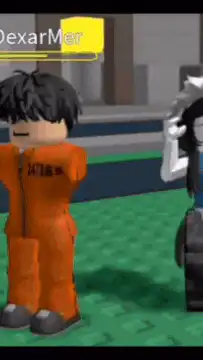 Roblox character in orange jumpsuit