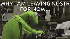 Kermit typing on typewriter
