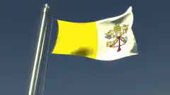Vatican flag waving in the wind