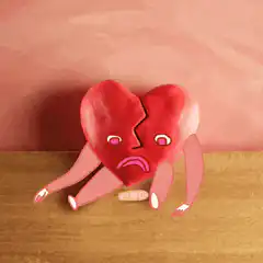 Sad broken heart plushie