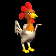 3D animated chicken shrugging