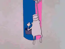 Pink Panther and Man painting a pillar