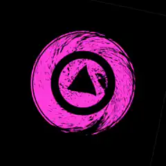 Pink play button glitch animation