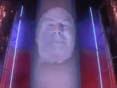 Bearded man face in plasma ball