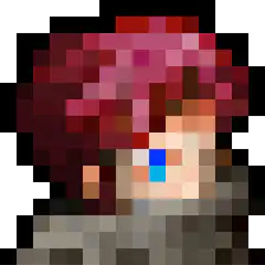 Pixel art character portrait