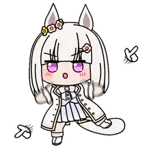 Chibi horse girl dancing with butterflies
