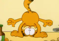 Garfield upside down