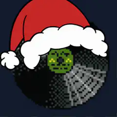 pixel art santa hat laser eye