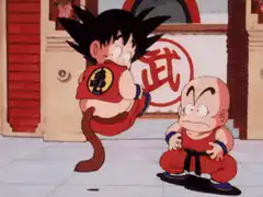 Goku farts in front of Krillin