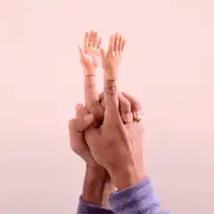 Finger puppets waving hands